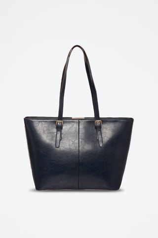Cabas en cuir Auteuil - Bleu marine