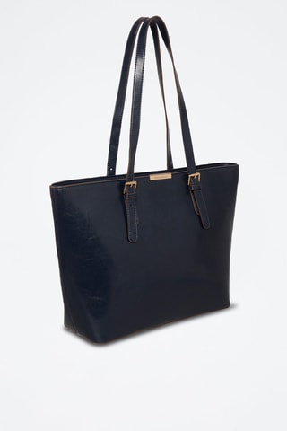 Cabas en cuir Auteuil - Bleu marine