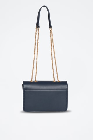 Sac porté épaule en cuir Ross - Bleu marine