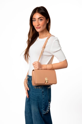 Sac porté épaule en cuir Ross - Beige