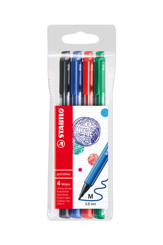 4 rotuladores de punta mediana Stabilo pointMax