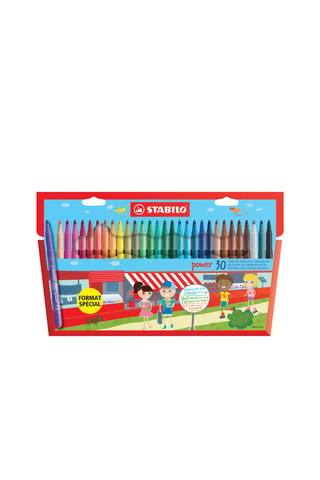 30 rotuladores de colores de punta mediana Stabilo power