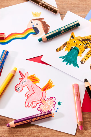 10 lápices de colores Stabilo woody 3 en 1