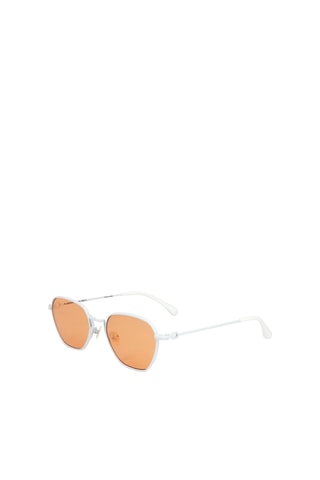 Lunettes de soleil femme - Catégorie 1 - Alessandra Rich by Linda Farrow - Blanc et orange