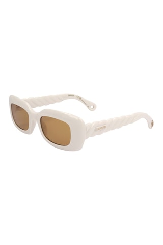 Lunettes de soleil femme - Catégorie 2 - Lanvin - Blanc et marron