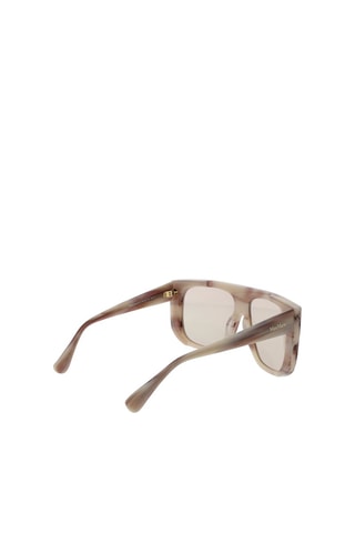 Lunettes de soleil femme - Catégorie 1 - Max Mara - Blanc, beige, jaune et marron