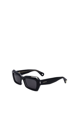 Lunettes de soleil femme - Catégorie 3 - Lanvin - Blanc, noir et argenté