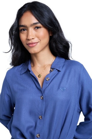 Blouse-jurk Island Escape Solid - Marineblauw - Roxy