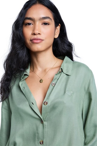 Blouse-jurk Island Escape Solid - Zeegroen - Roxy