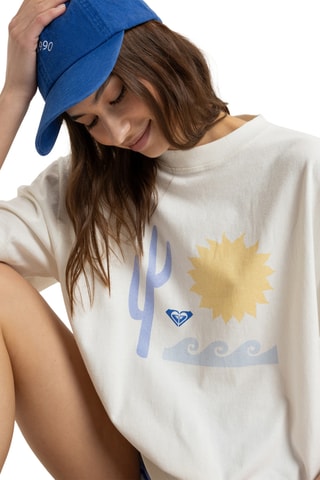 T-shirt oversized Seaside Cliff - Wit - Roxy