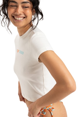 T-shirt cropped Beach Love - Wit - Roxy