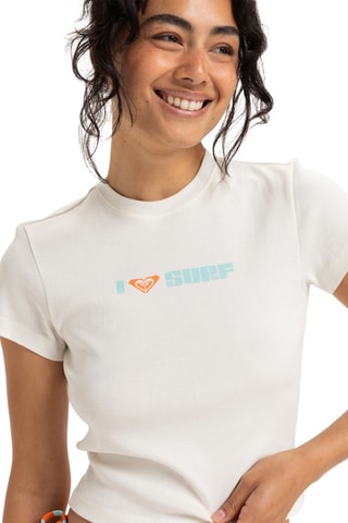 T-shirt cropped Beach Love - Wit - Roxy