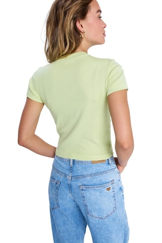 T-shirt cropped Beach Love - Lichtgroen - Roxy