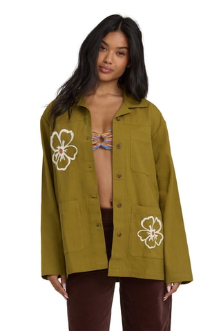Surchemise Floral Fields - Vert olive - Billabong