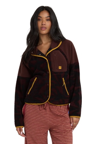 Fleece Jasje Popoyo Snap Up - Bruin - Billabong
