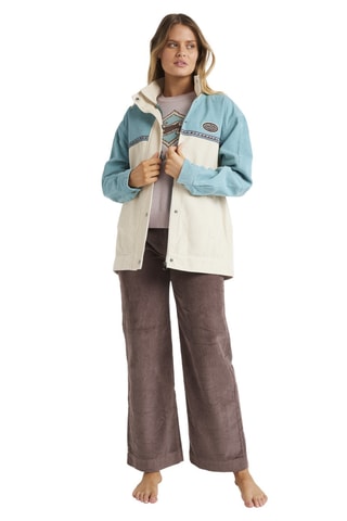 Velours Jasje Set the wave - Lichtblauw en Beige - Billabong