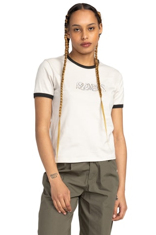 Biologisch Katoenen T-shirt Regular Yarnhill Ringer - Beige - Element