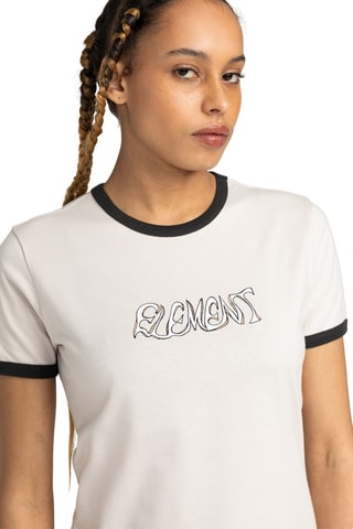 Biologisch Katoenen T-shirt Regular Yarnhill Ringer - Beige - Element