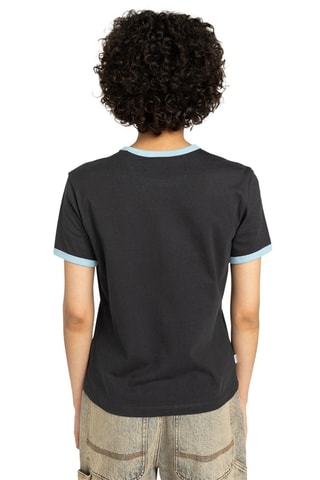 Biologisch Katoenen T-shirt Regular Second Nature Ringer W - Zwart - Element