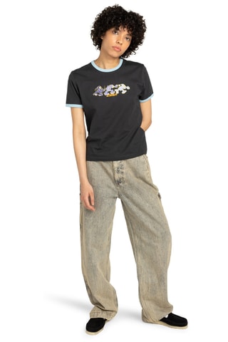 Biologisch Katoenen T-shirt Regular Second Nature Ringer W - Zwart - Element