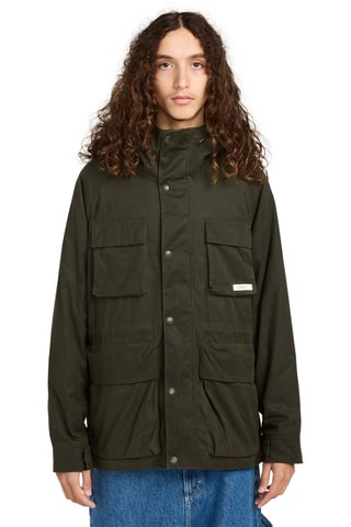 Parka met Capuchon Field Waxed - Donkergroen Element