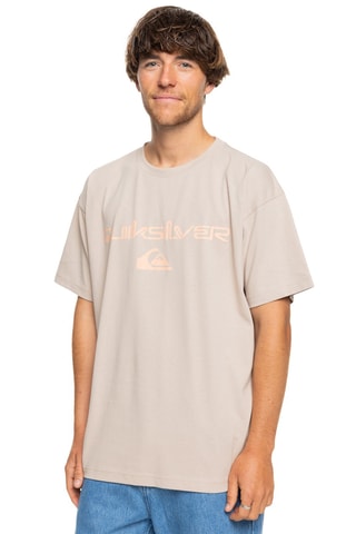 Biologisch Katoenen T-shirt Vintage Omni And Logo - Beige - Quiksilver