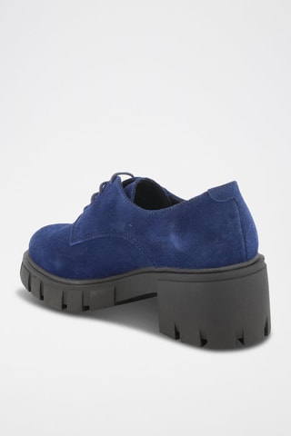 Derbies de nobuk de tacón Valentina - Azul