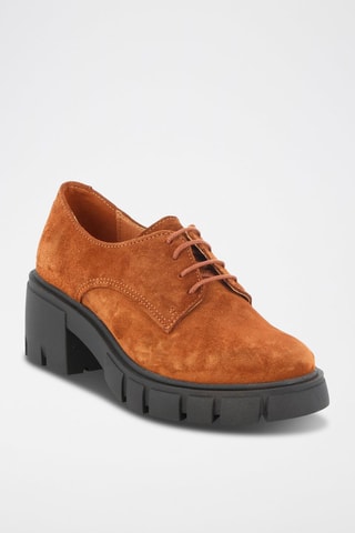 Derbies de nobuk de tacón Valentina - Camel
