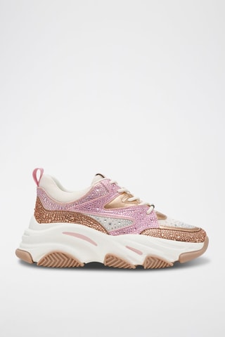 Tenis con plataforma Privy - Rosa y dorado