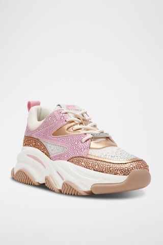 Tenis con plataforma Privy - Rosa y dorado