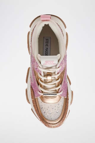 Tenis con plataforma Privy - Rosa y dorado
