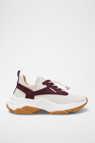 Tenis con plataforma Match-E - Marfil y burdeos