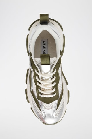 Zapatillas con plataforma Possession-E - Verde oliva y plateado