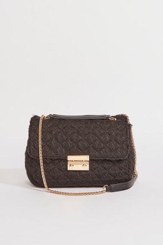 Bolso de tweed Omane3 - Negro