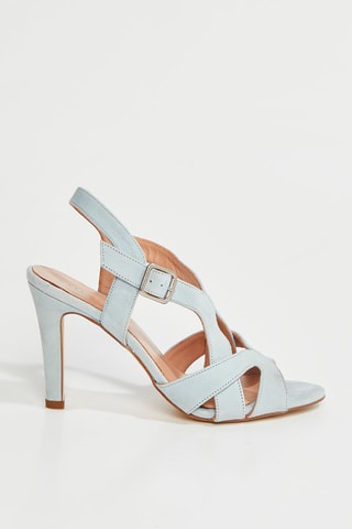 Sandalias de nobuk de tacón Mollie - Azul claro