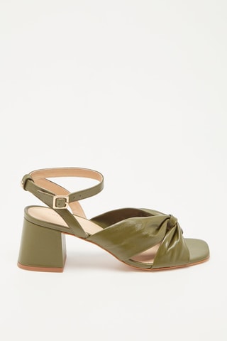 Sandalias de piel de tacón Zoumia - Caqui