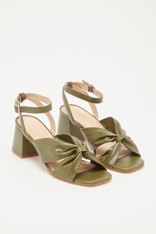 Sandalias de piel de tacón Zoumia - Caqui
