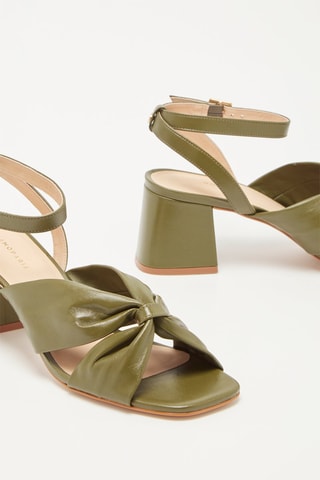 Sandalias de piel de tacón Zoumia - Caqui
