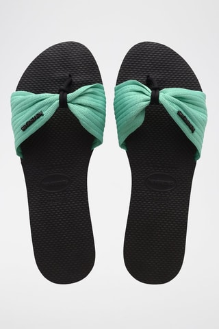 Chanclas - Turquesa y negro
