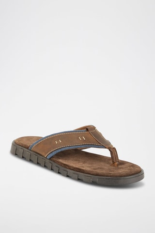 Sandalias de piel Noumea - Marrón