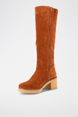 Botas de nobuk y piel de serraje Valeria - Camel