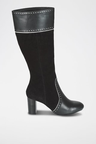 Botas de piel de serraje - Negro