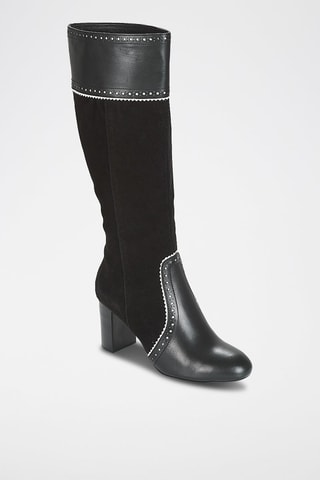 Botas de piel de serraje - Negro