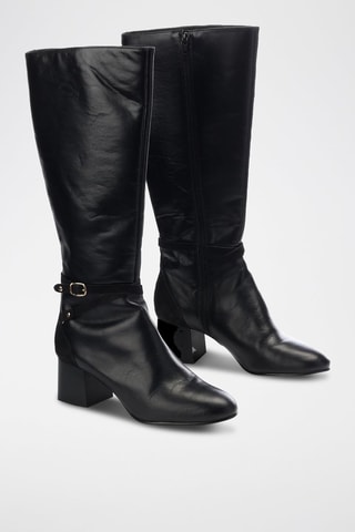 Botas de piel Zilena - Negro