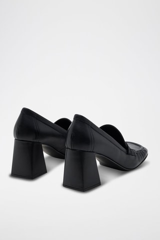 Mocasines de piel de tacón Narcisse - Negro