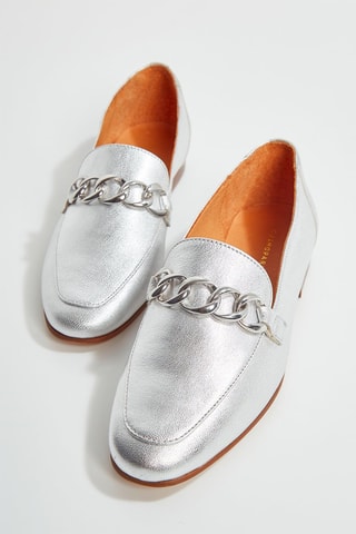 Mocasines de piel Veronea - Plateado