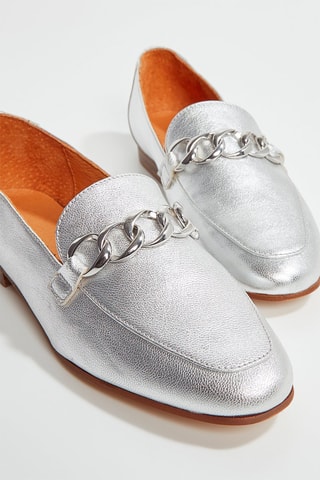 Mocasines de piel Veronea - Plateado