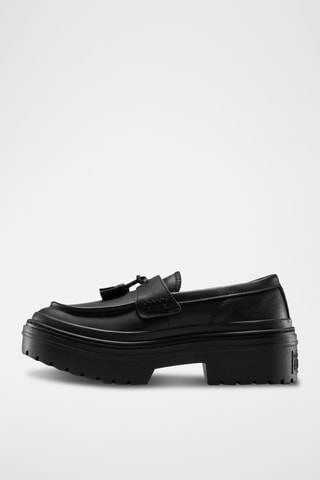 Mocasines de piel con plataforma Chuck Taylor All Star Lugged Heel Loafer - Negro