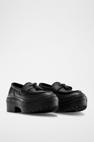 Mocasines de piel con plataforma Chuck Taylor All Star Lugged Heel Loafer - Negro