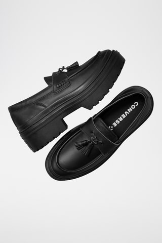 Mocasines de piel con plataforma Chuck Taylor All Star Lugged Heel Loafer - Negro